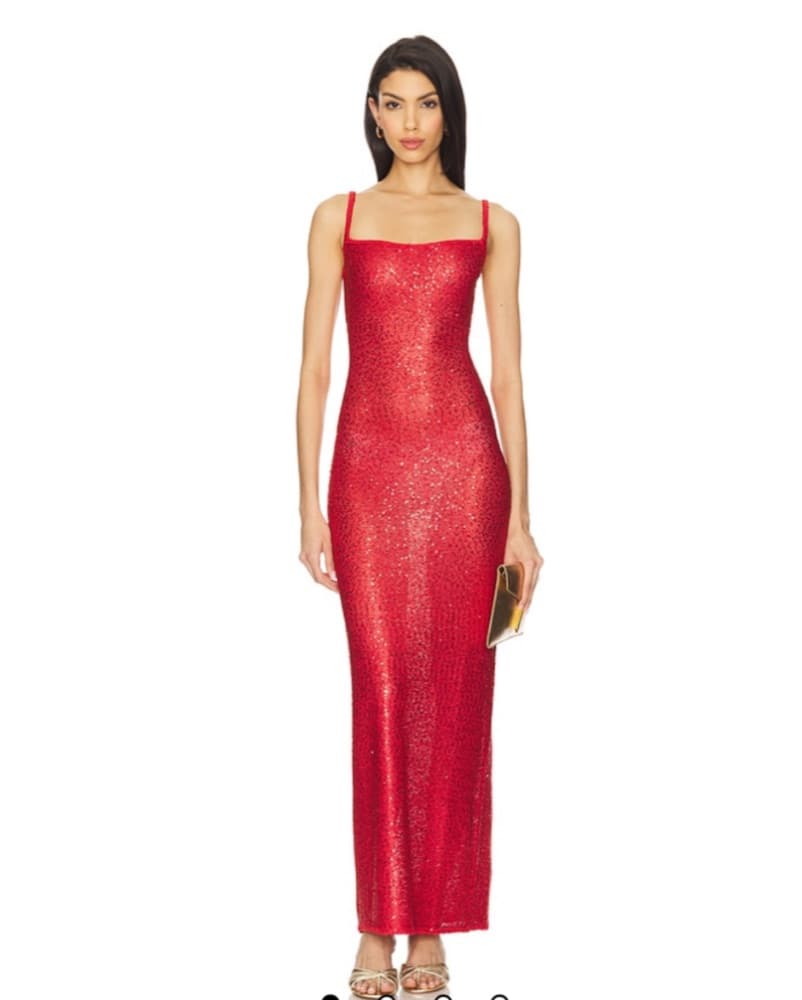 Red Sequin Maxi dress - Image 2