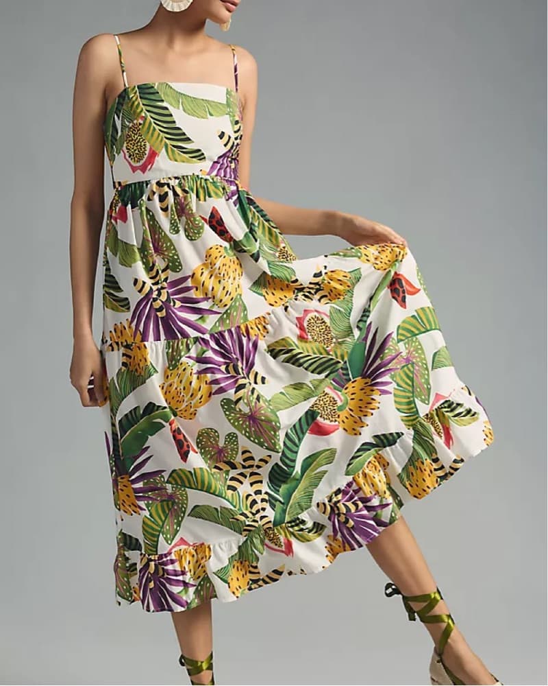 Farm Rio Striped Forest Maxi Dress  - Image 1