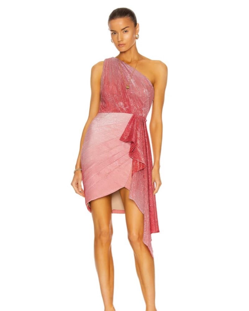PatBO Ombre Lurex One Shoulder Dress - Image 1