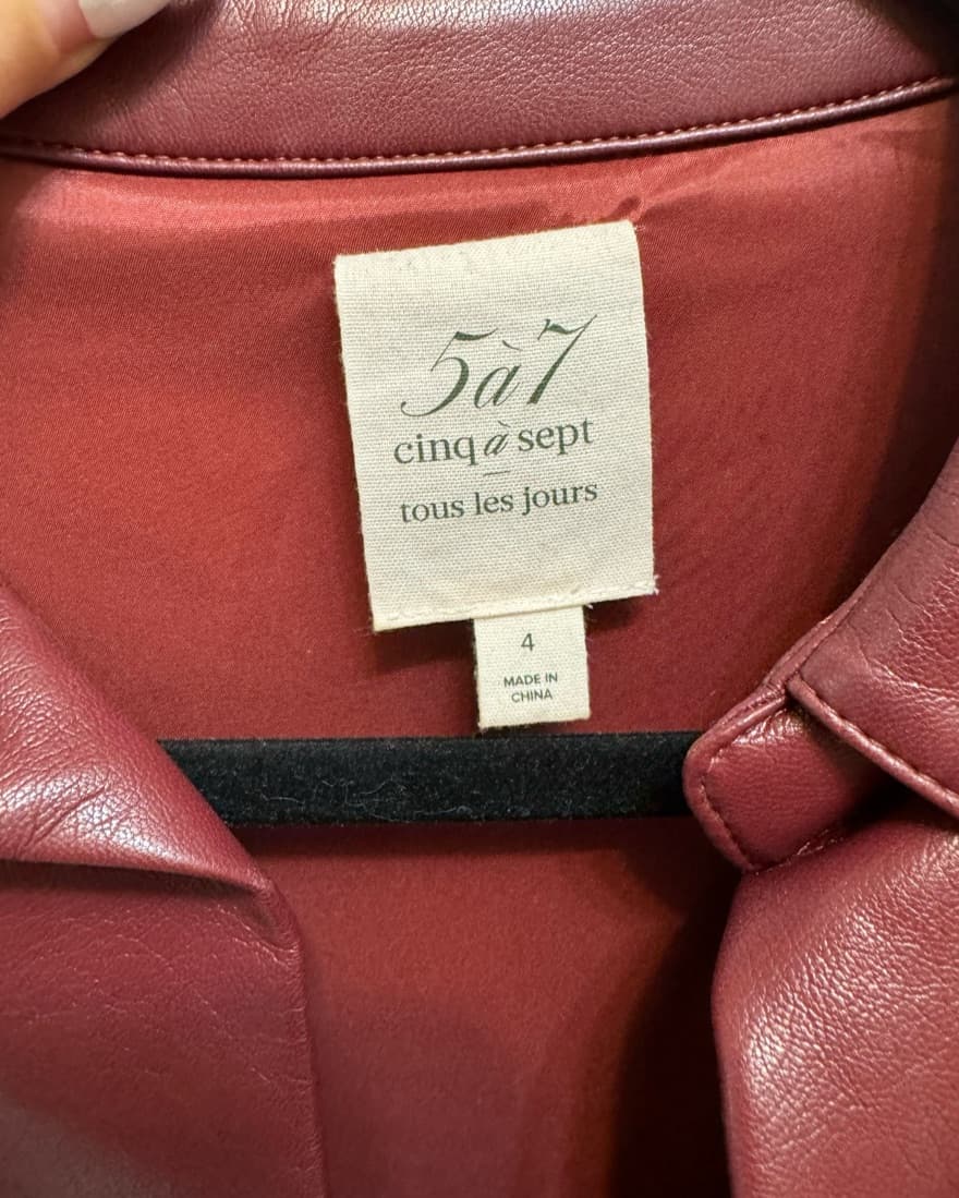 Cinq A Sept Faux Learher Mini Dress - Image 3