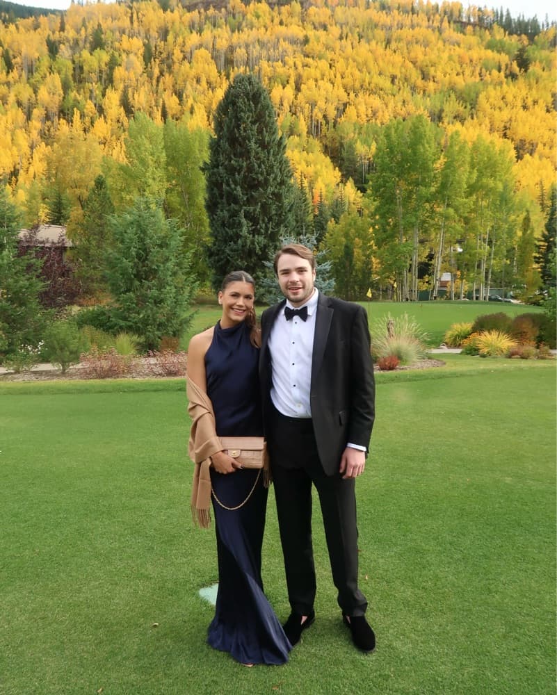 Navy Silk Black Tie Dress - Image 3