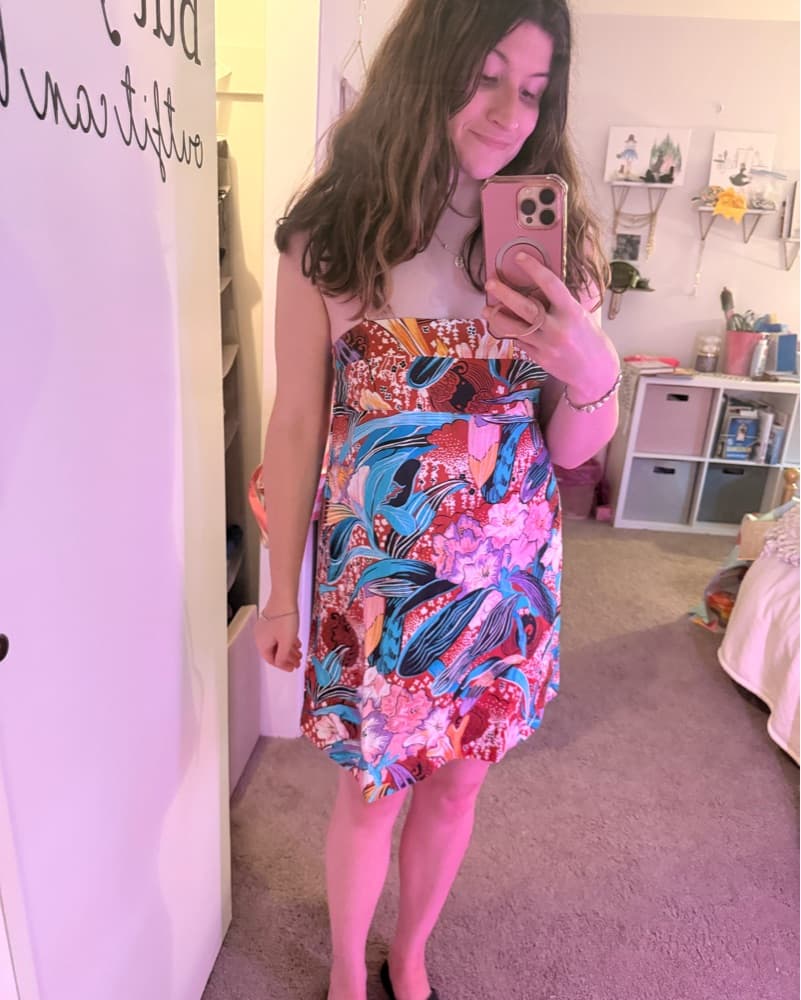 Vibrant Botanical Print Dress - Image 1