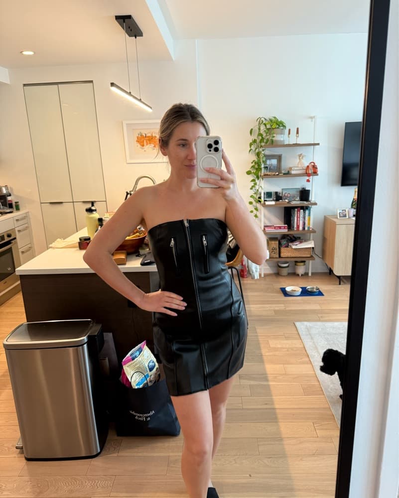 KHY By Kylie Jenner Black Leather Dress - Image 3