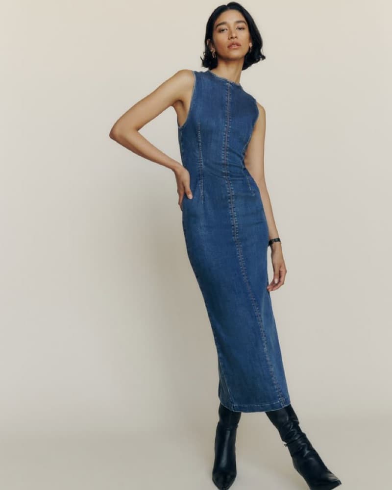 Reformation Denim Midi Dress - Image 1