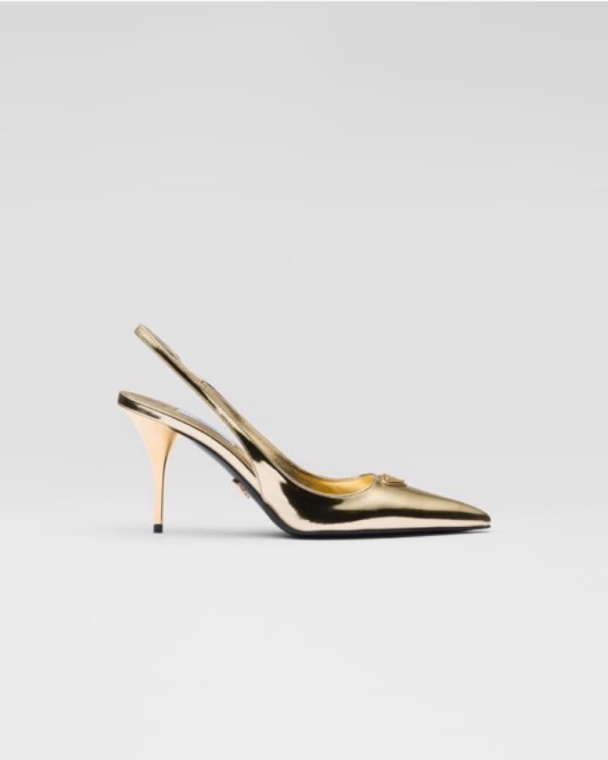 $1,300 Prada Gold Slingback Heels - Image 5