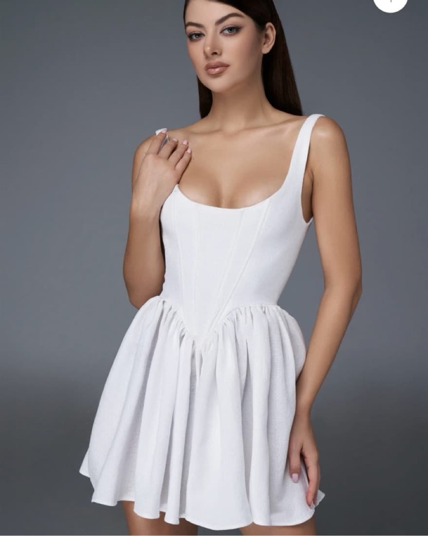White Corset Mini Dress - Image 3