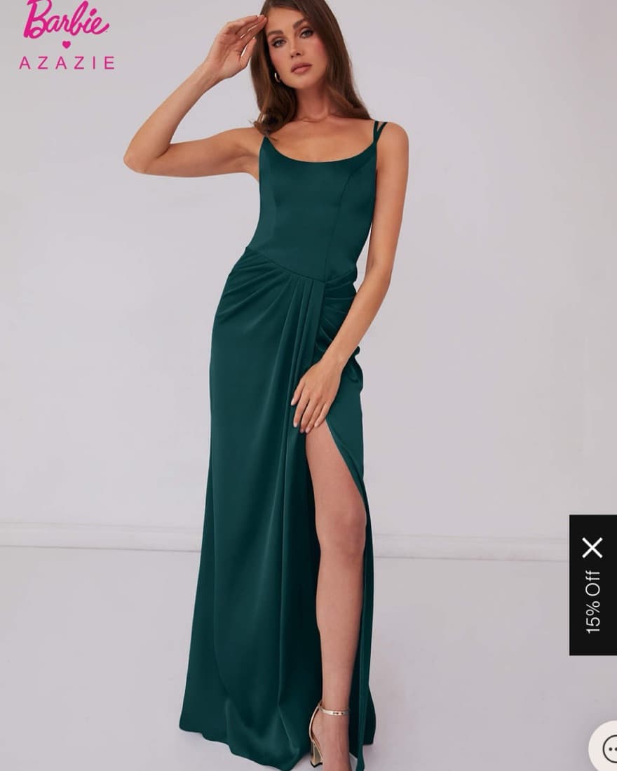 Pine Green Bridesmaid Dress - Image 1