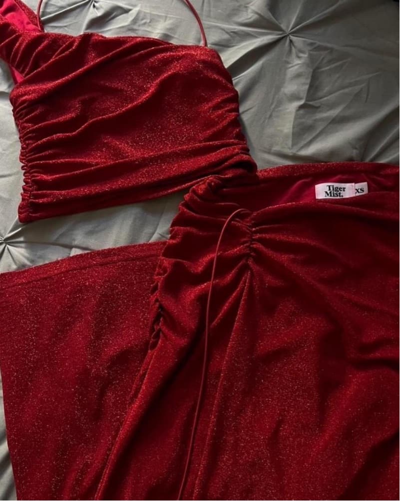 Birthday Red Glitter Skirt Set Tigermist - Image 3