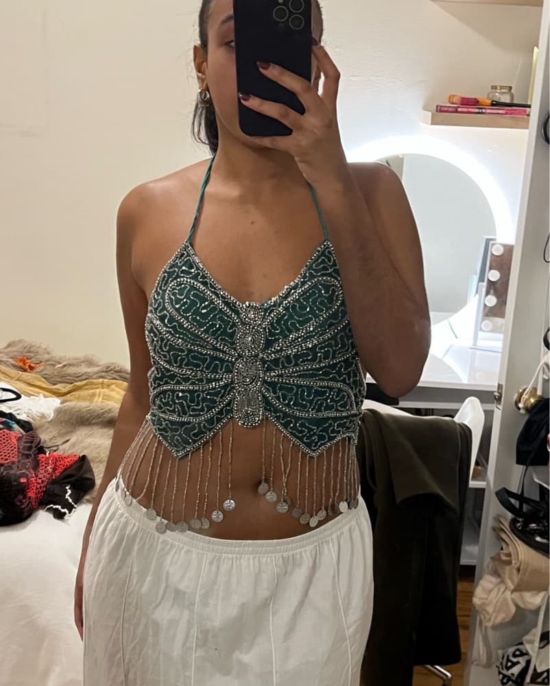 Handmade Butterfly Embellished Top - Image 2