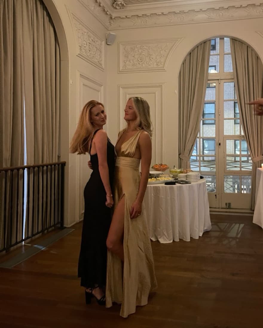 Champagne/gold Silk Dress - Image 1