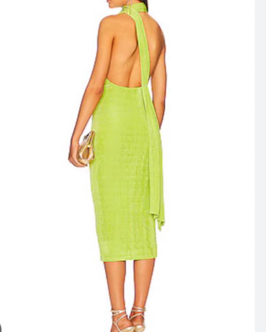 MISHA GREEN MIDI DRESS  - Image 3