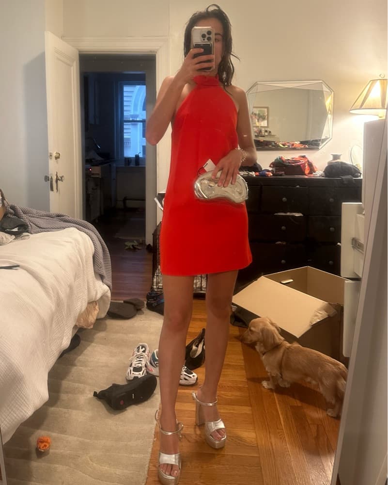 Red Mini Halter Dress - Image 1