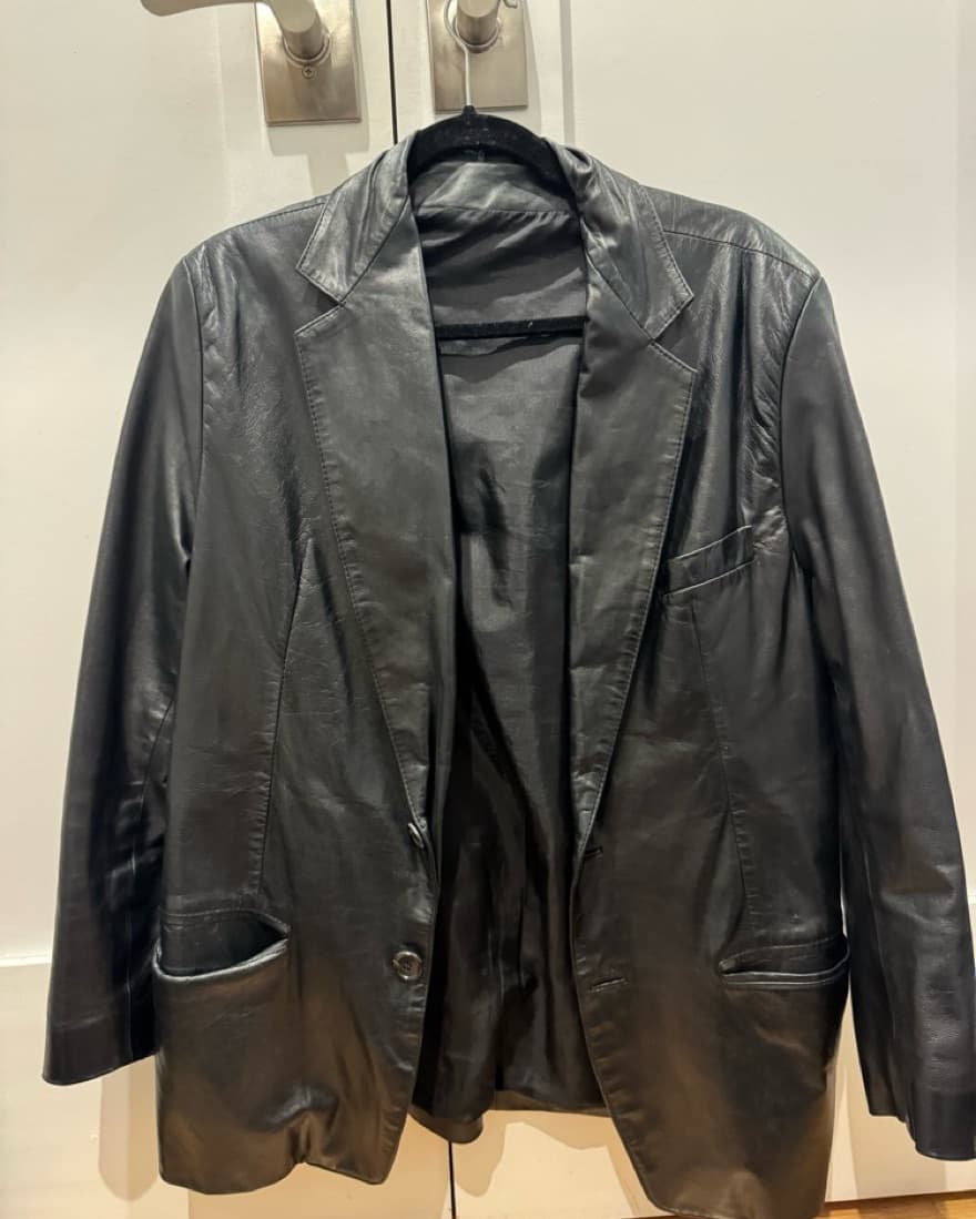 Sleek Faux Leather Blazer - Image 1