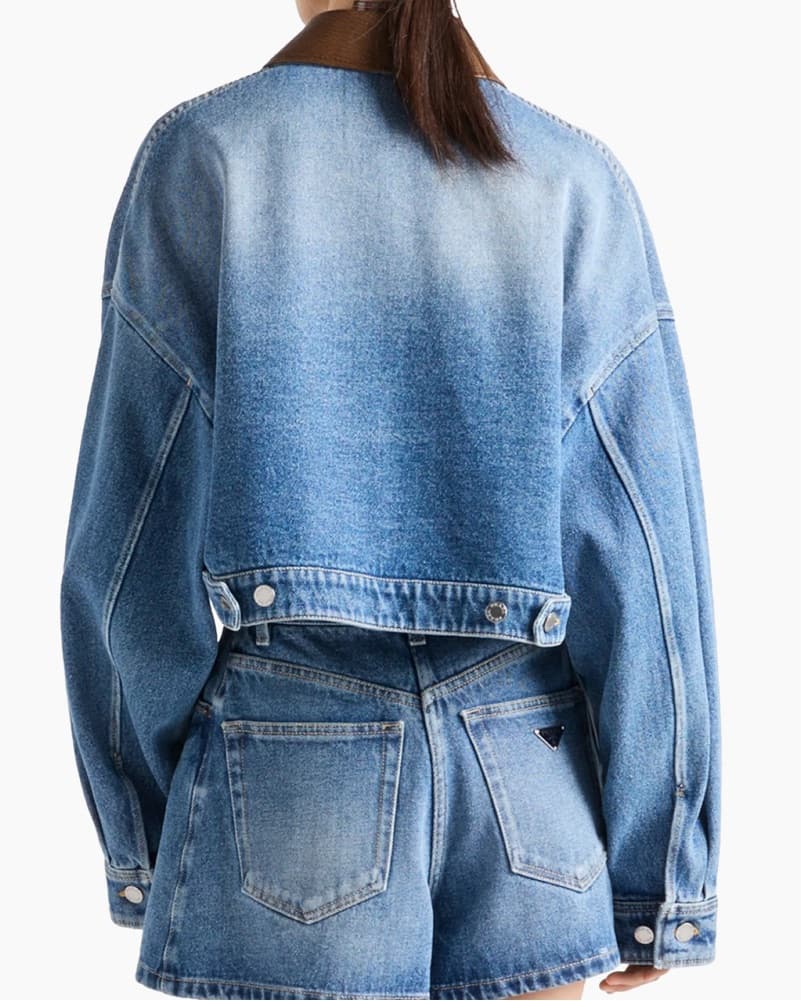 Prada Cropped Denim Jacket  - Image 3