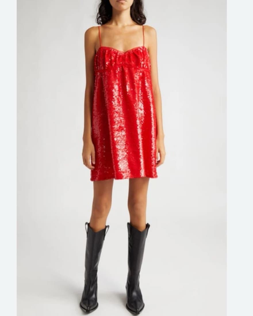 Ganni Sequin Ruched Dress - Image 1