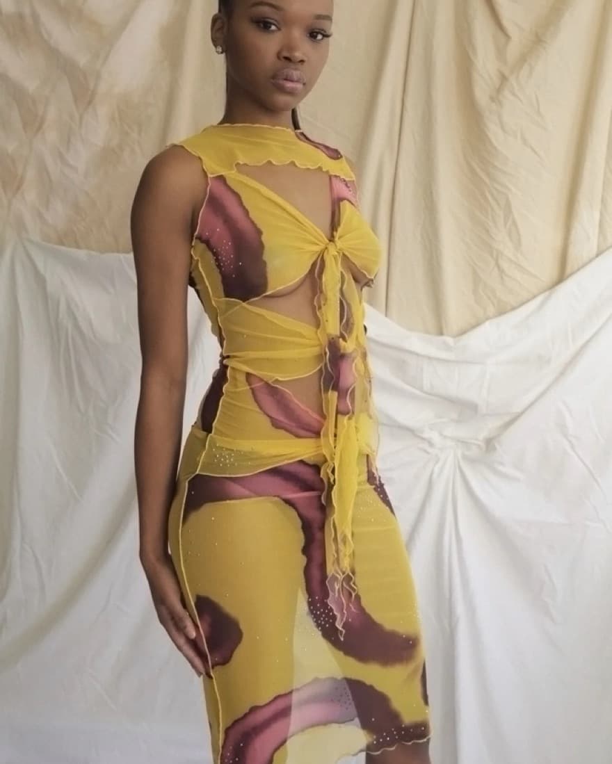 Swirl Print Multi Tie Dress - Image 1
