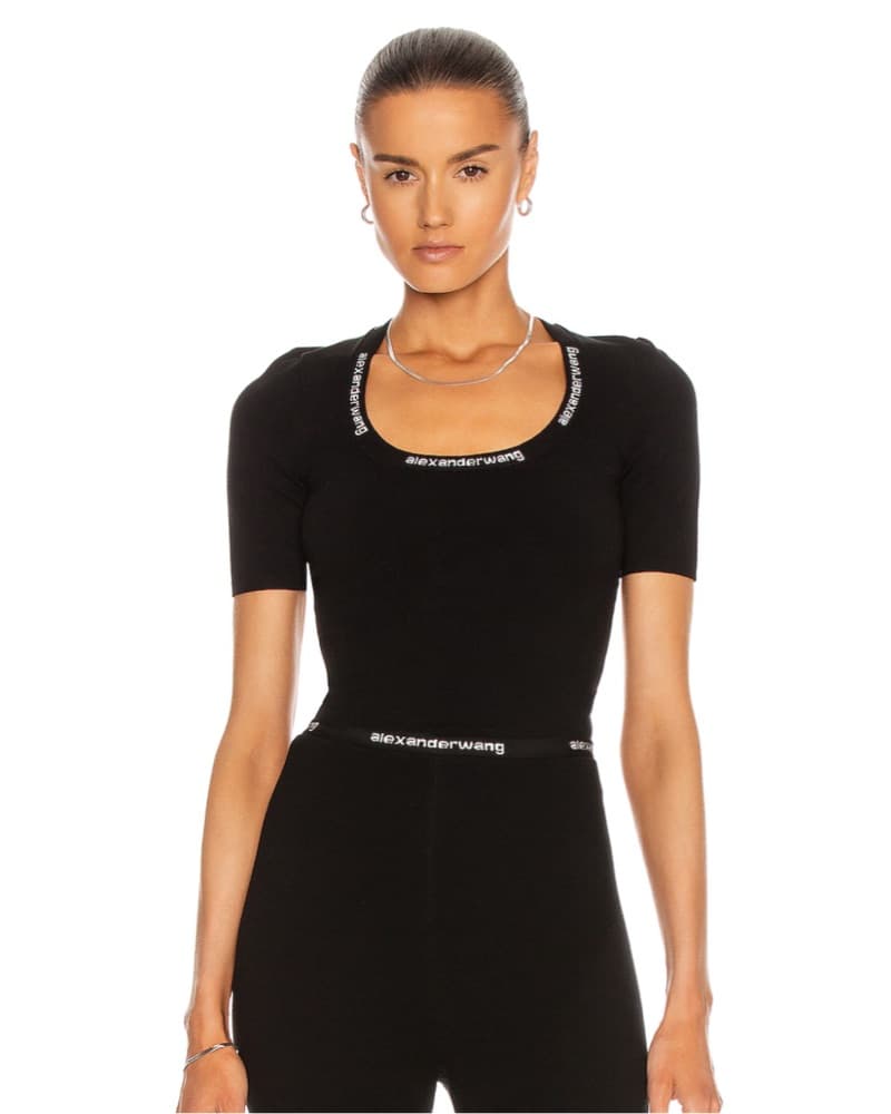 ALEXANDER WANG Logo Bodycon Tee Size M - Image 1