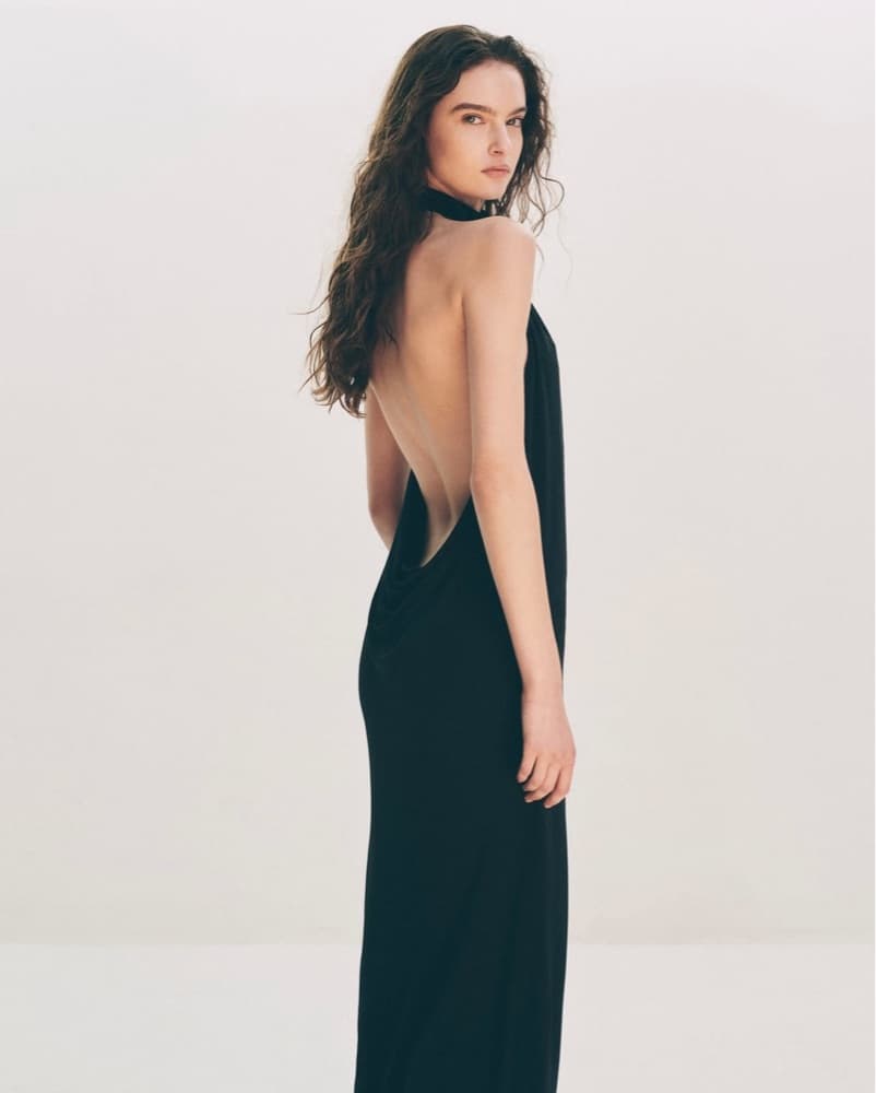 KHY Black Knotted Halter Maxi Dress - Image 2