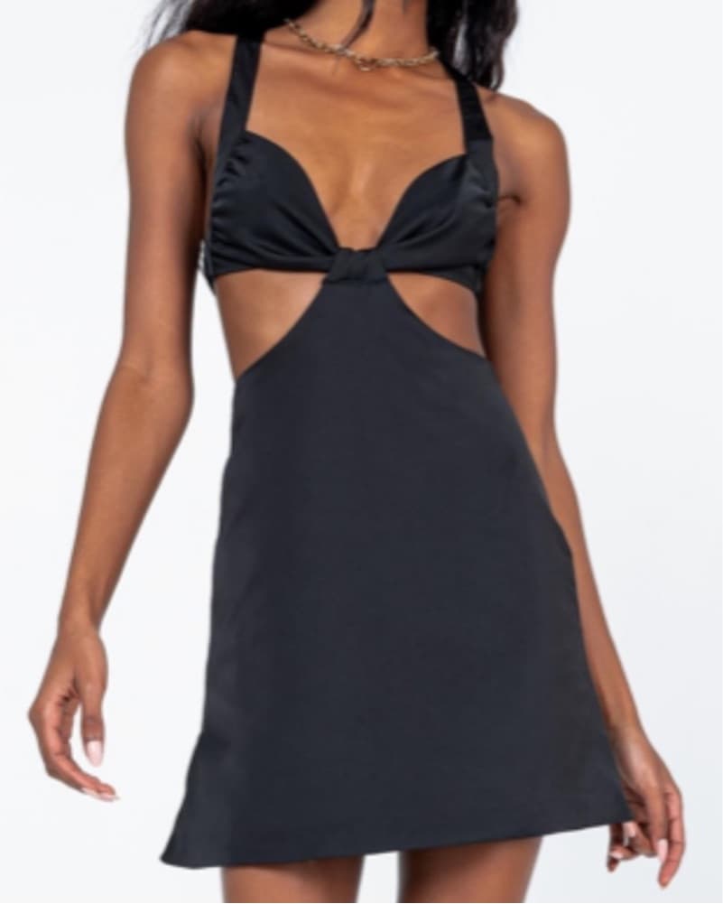 strappy cutout little black dress - Image 1