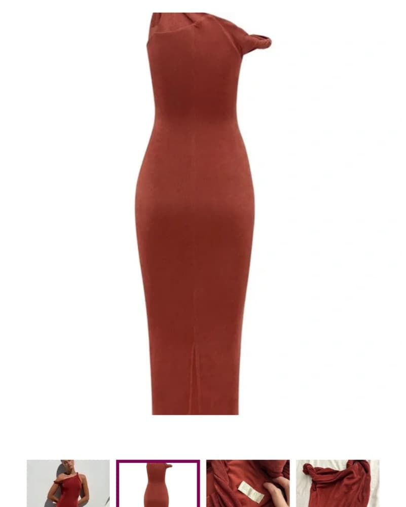 Striking Red One-Shoulder Gown - Image 2