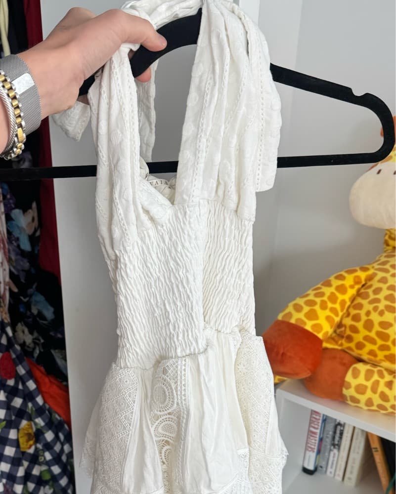 Waimari Embroidered Halter Mini Dress - Image 2