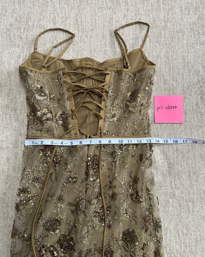 House Of CB Naima Bronze Dress SMALL reg cup - Image 3