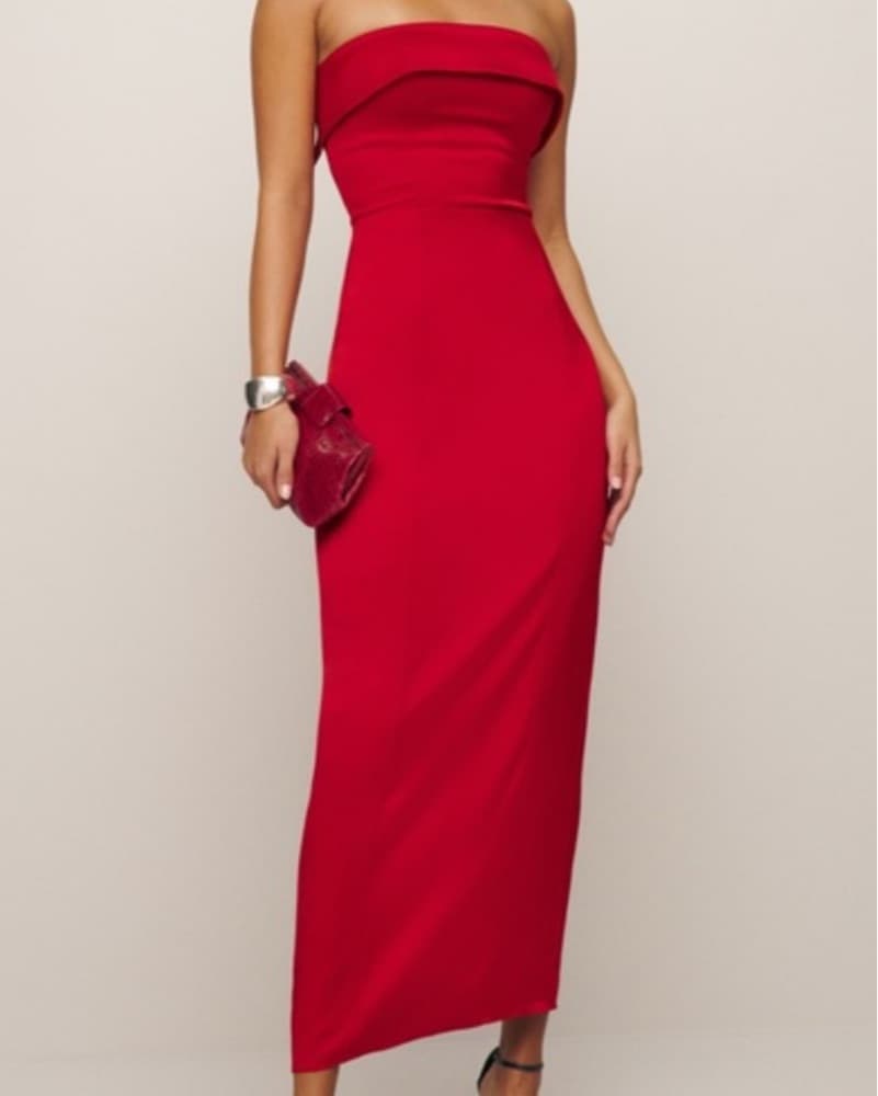Red Satin Gown - Image 3