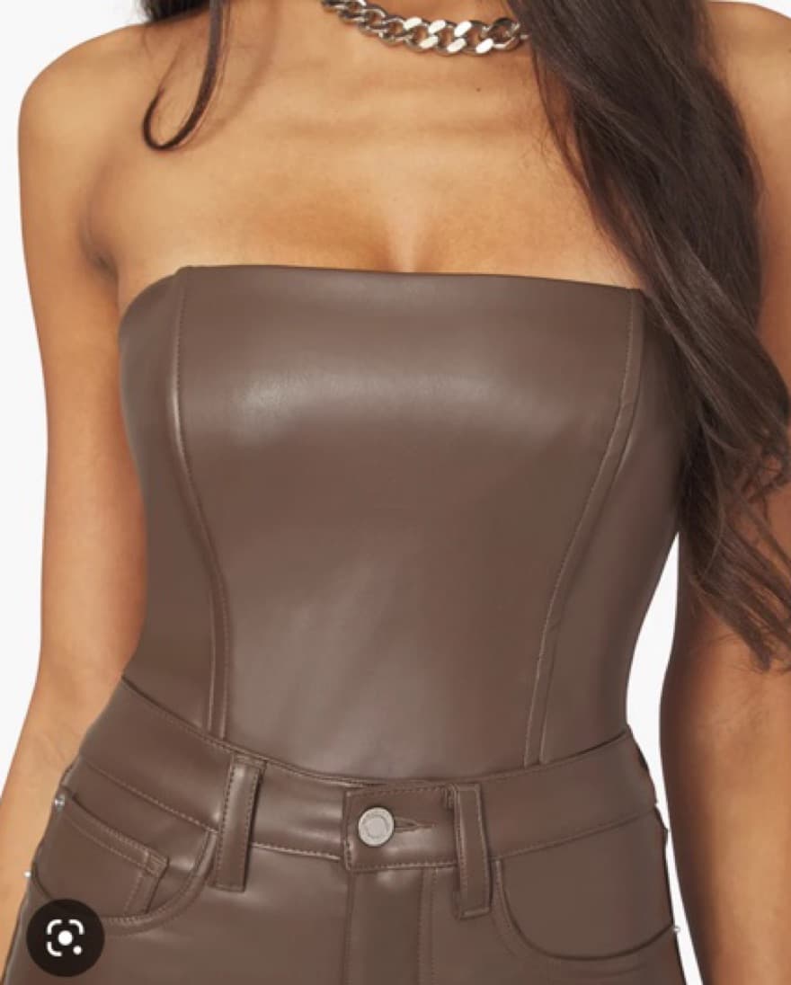 WeWoreWhat Leather Tube Top - Image 2