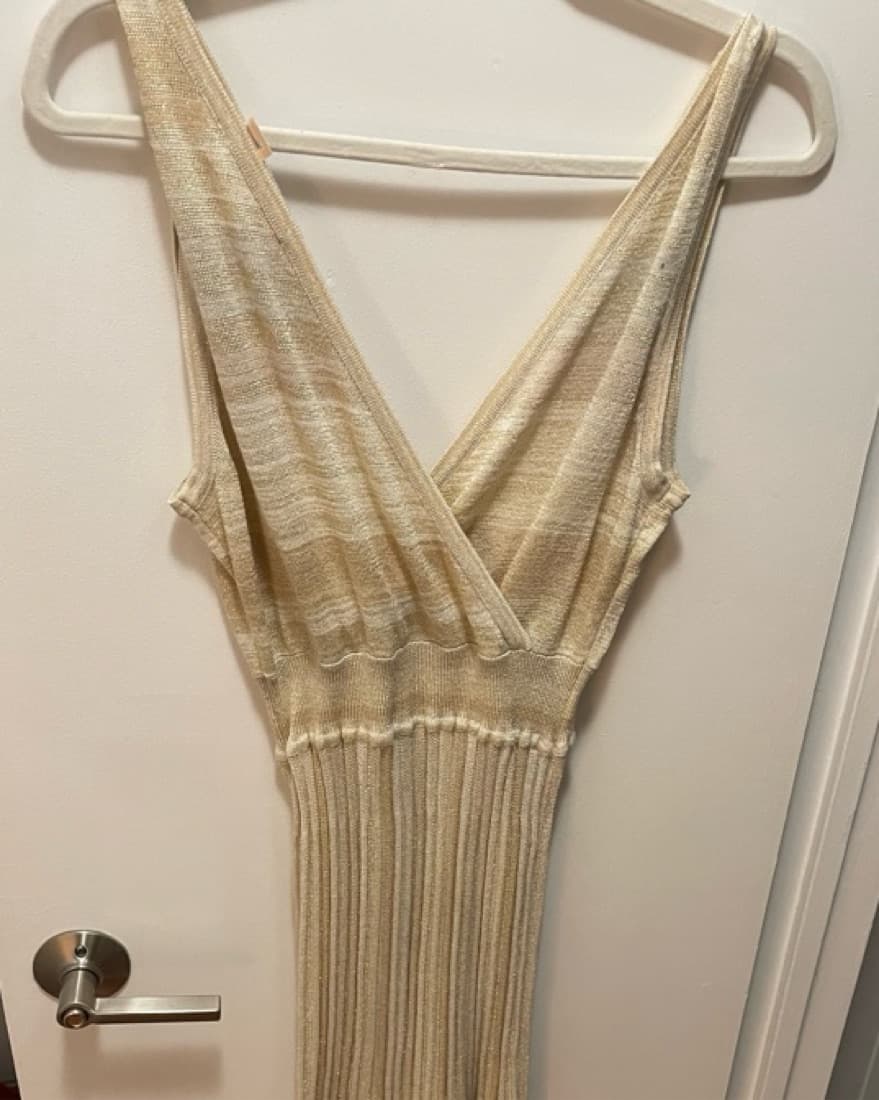 Tan Striped LoveShackFancy Knit Dress - Image 3