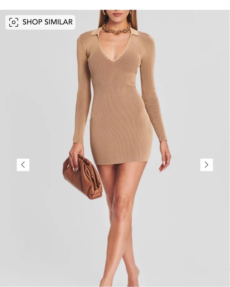 Seroya Chic Ribbed Knit Dress - Image 3