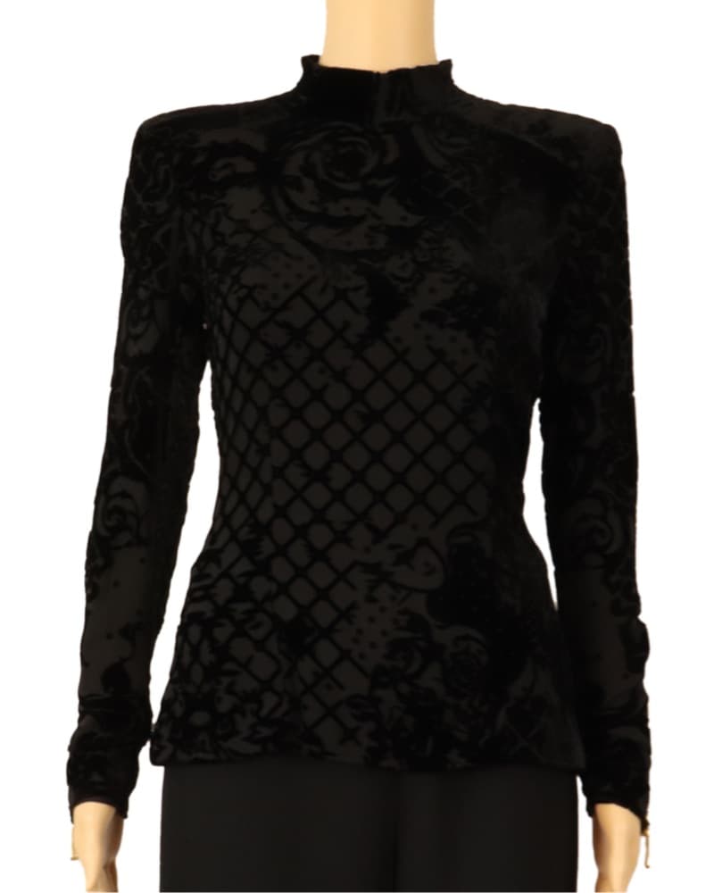 Balmain Hm Black Velvet Top - Image 4