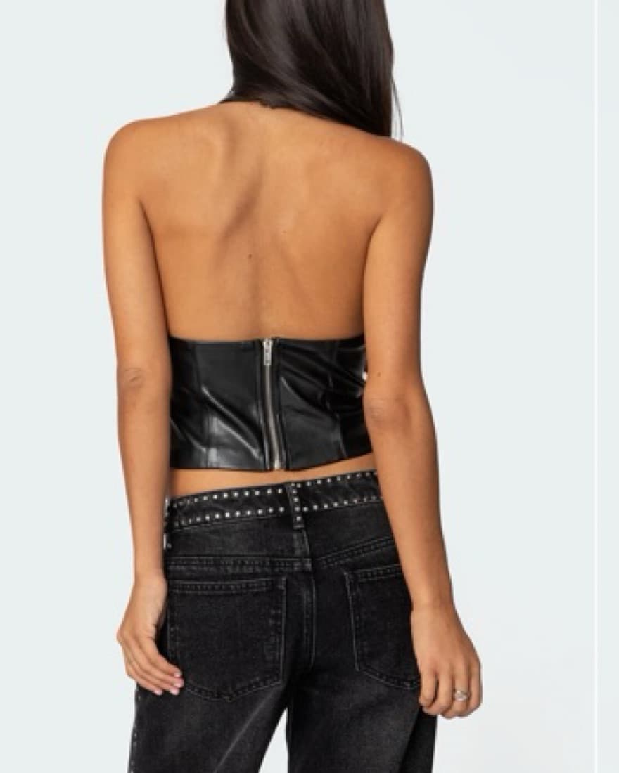 Tana Leather Halter Top  - Image 3