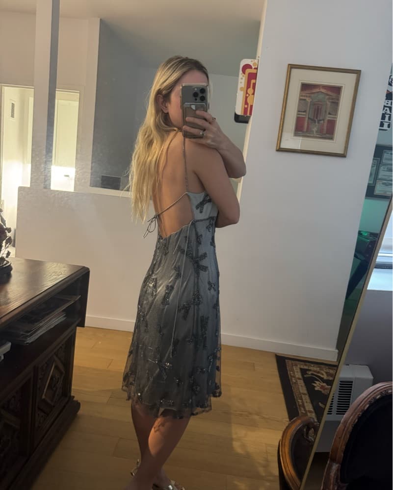 Vintage Silver Midi Dress - Image 6