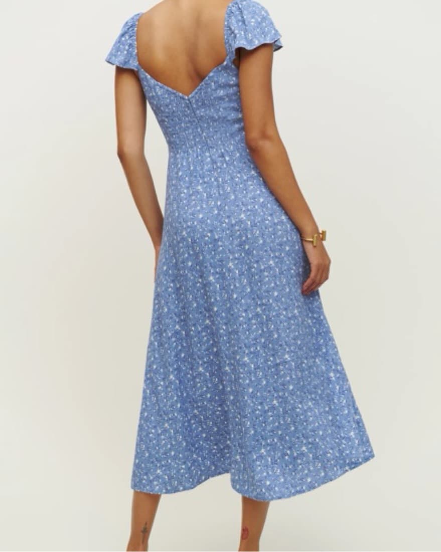 Reformation Blue Baxley Dress - Image 3