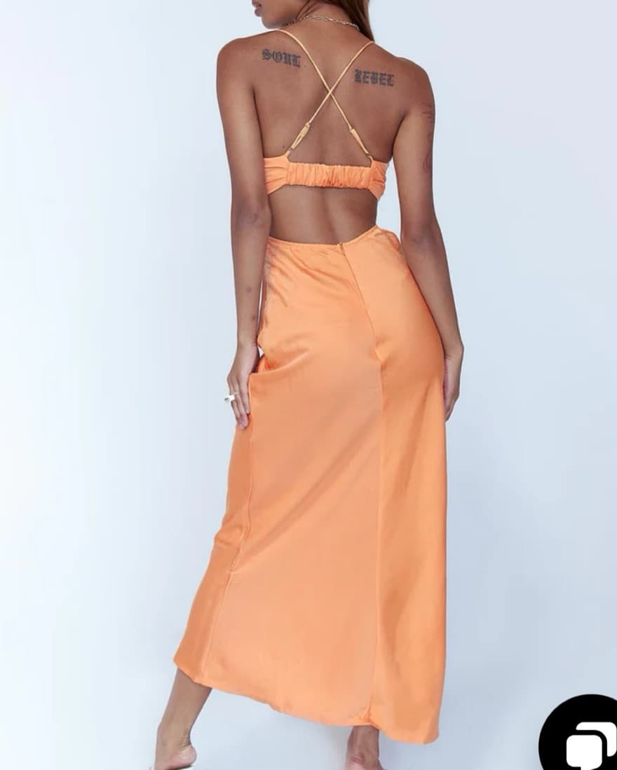 Orange Cutout Maxi Dress - Image 2