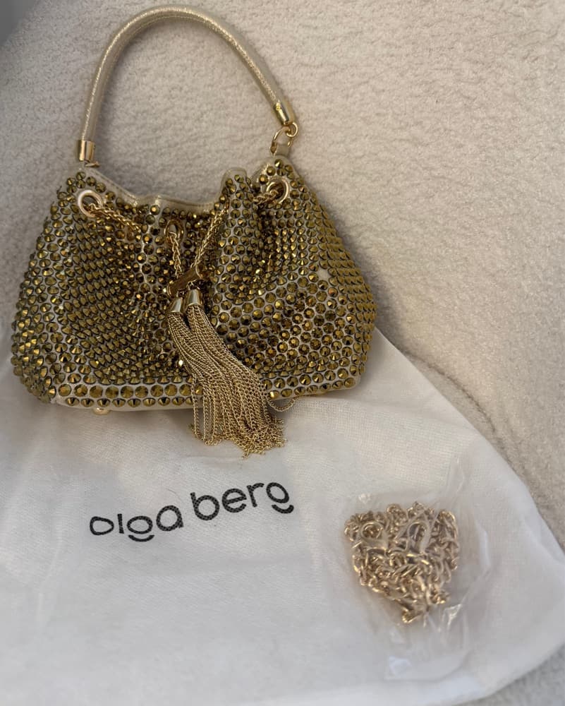 Santorini Hotfix Pouch Bag In Gold  - Image 2