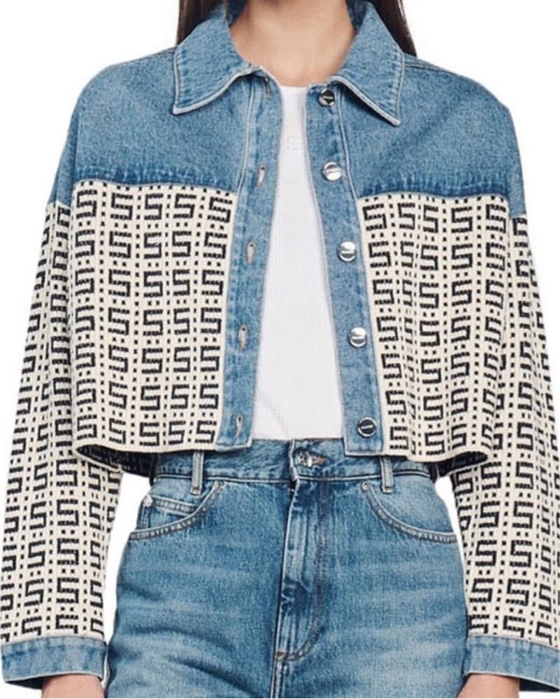 Sandro Cropped Denim Jacket  - Image 2