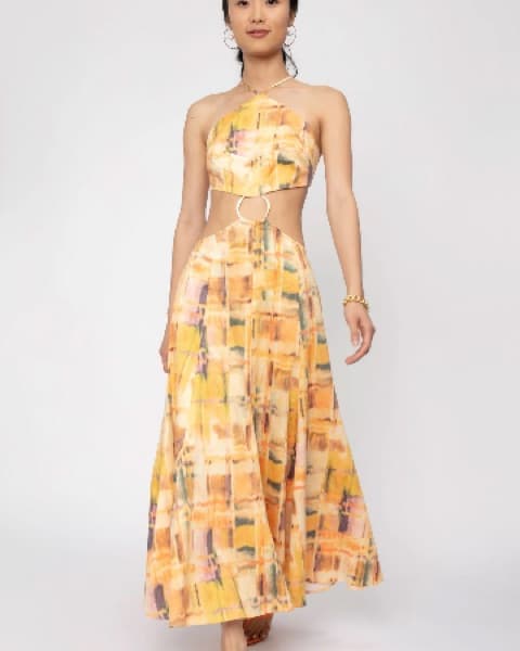 Cult Gaia Asymmetric Halter Midi Dress - Image 3