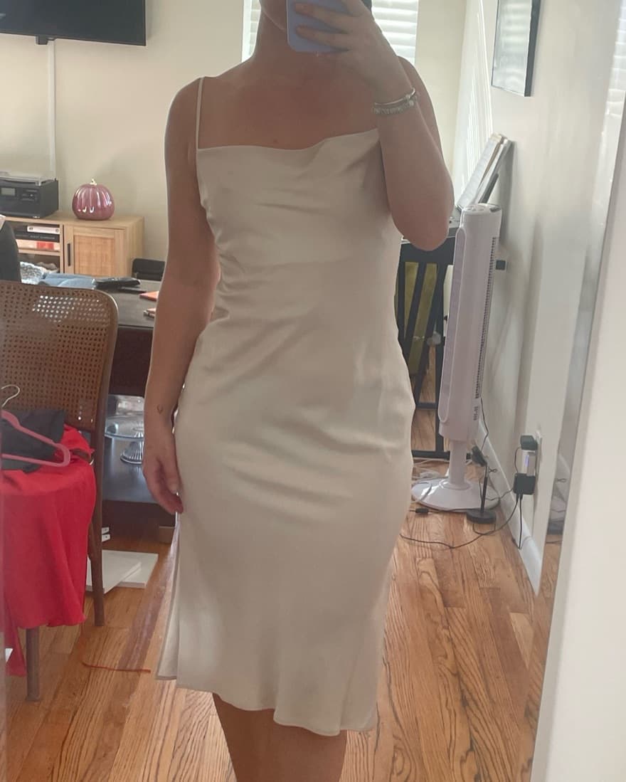 Satin Cowl Neck Dress - Image 3