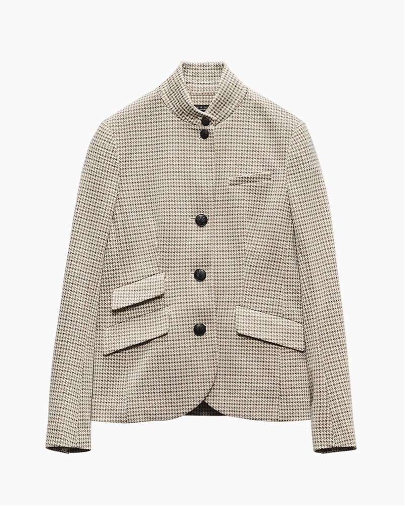 Rag & Bone Plaid Stand-Collar Blazer - Image 3