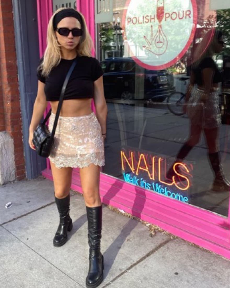 LoveShackFancy Sequin Mini Skirt - Image 1