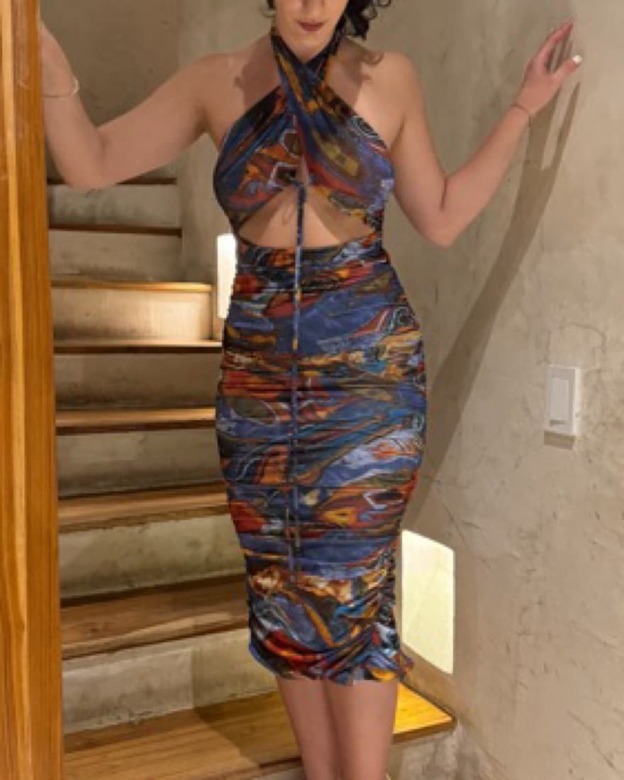 AKIRA Wrap Top Midi Dress - Image 3