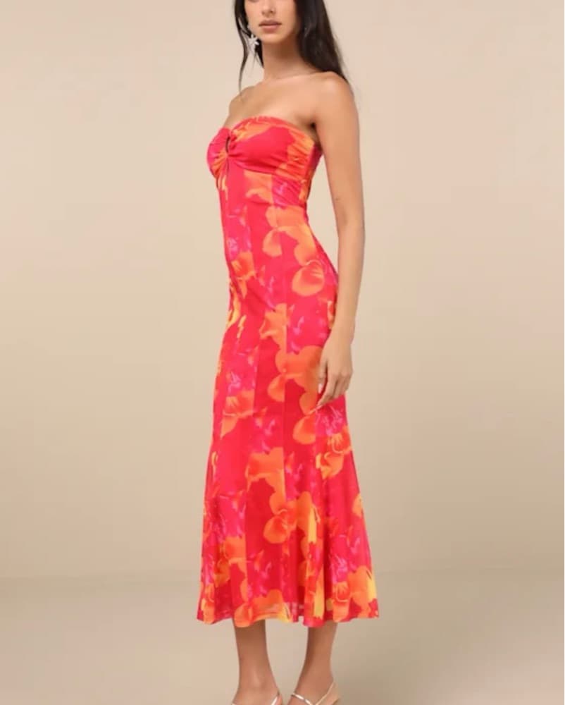 Vibrant Floral Midi Dress - Image 3