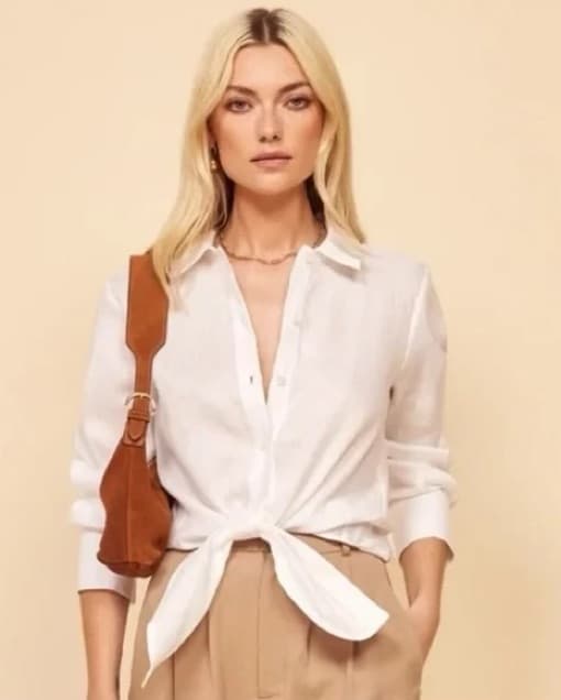 Reformation White Button Down Top - Image 3