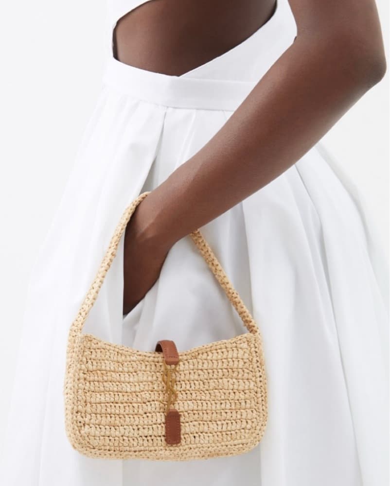 YSL La 5 a 7 Mini Raffia Bag - Image 1