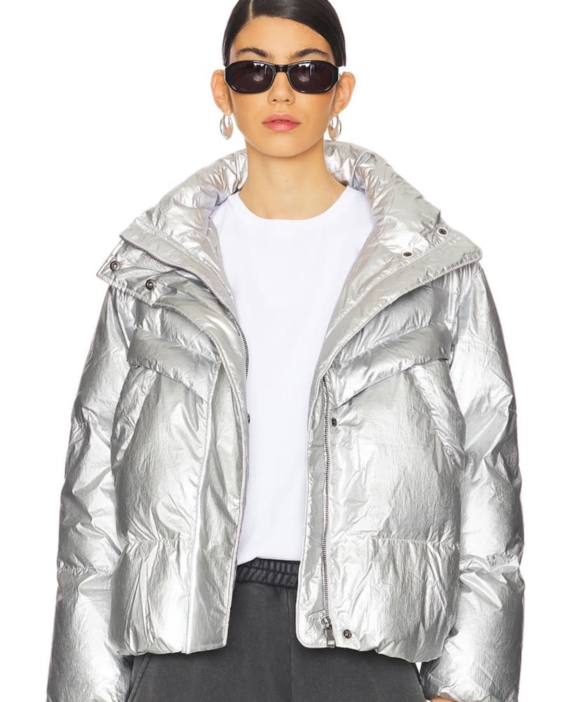 Metallic Silver Puffer Jacket - Image 1