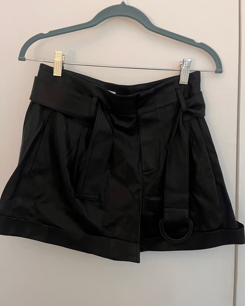 Frame Leather Shorts with Waist Belt - Image 3