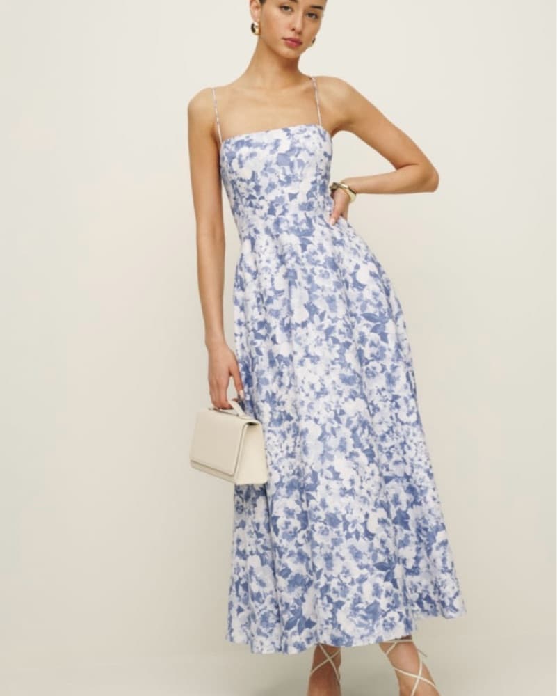Reformation Linen Floral Dress - Image 1