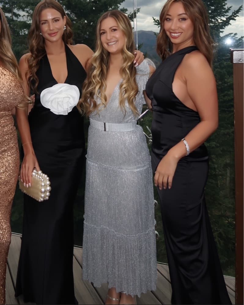 Silver Black Tie Gown - Image 4