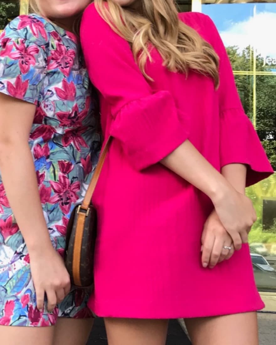 Zara Magenta Textured Mini Dress - Image 3